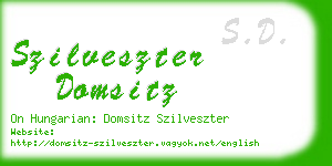 szilveszter domsitz business card